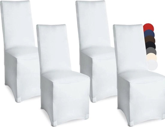 Set di 4 coprisella, 45 x 90 cm, coprisella eleganti per poltrone, coprisella elastici in set con marchio Oeko-Tex in bianco