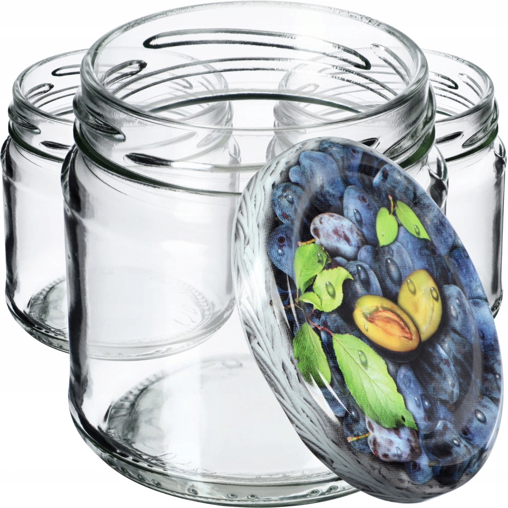 Barattoli per conserve KADAX Lerma 200 ml 50 pezzi 66 mm + coperchi "Prugne"