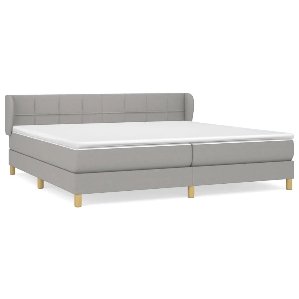 Giroletto a Molle con Materasso Grigio Chiaro 200x200cm Tessuto 3126829