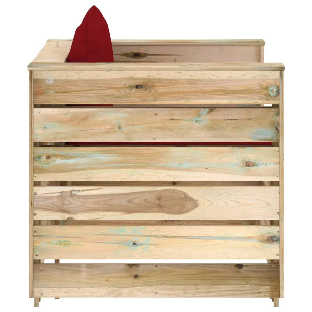 Set Divani da Giardino con Cuscini 2 pz Legno Impregnato Verde cod mxl 42773