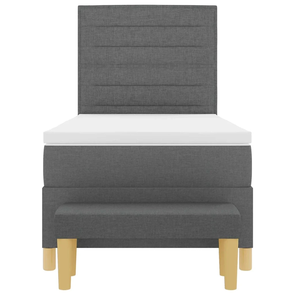 Letto a molle con testiera Grigio scuro 200 x 90 cm Tessuto 3344192
