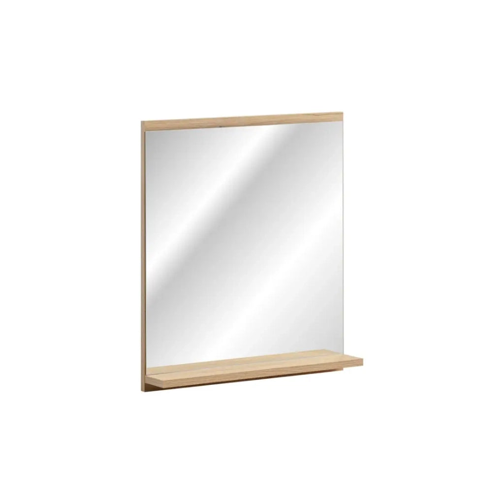 Specchio bagno rettangolare 57x50 cm con bordo contenitore