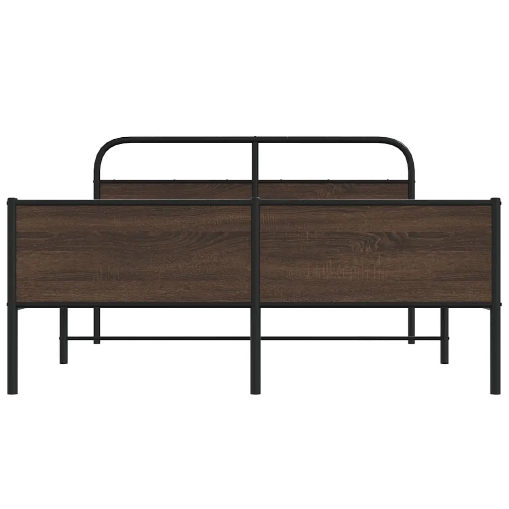 Giroletto senza Materasso in Metallo-Struttura Letto Rovere Marrone 160x200 cm 463299