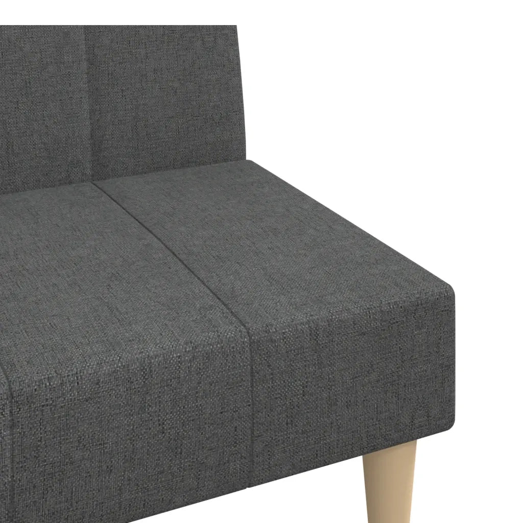 Divano Letto a 2 Posti Grigio Scuro in Tessuto 375866