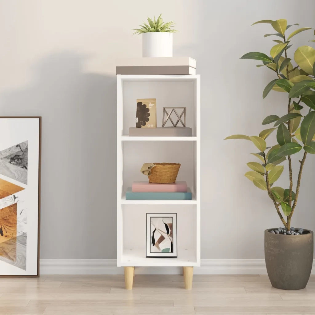 Credenza-Buffet-Armadio da cucina Bianca 34,5x32,5x90 cm in Legno Multistrato 295773