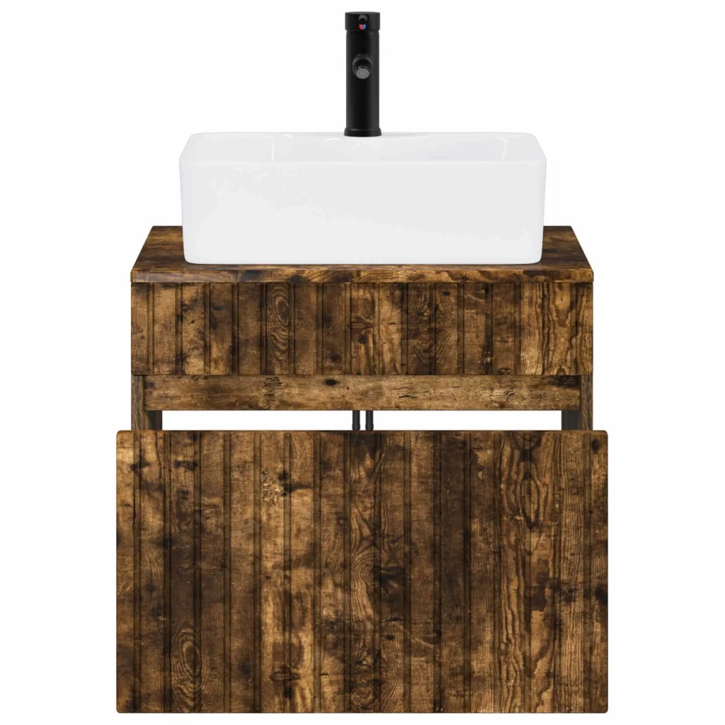 Set di mobili per il bagno Rovere Fumo Legno ingegnerizzato 3404295