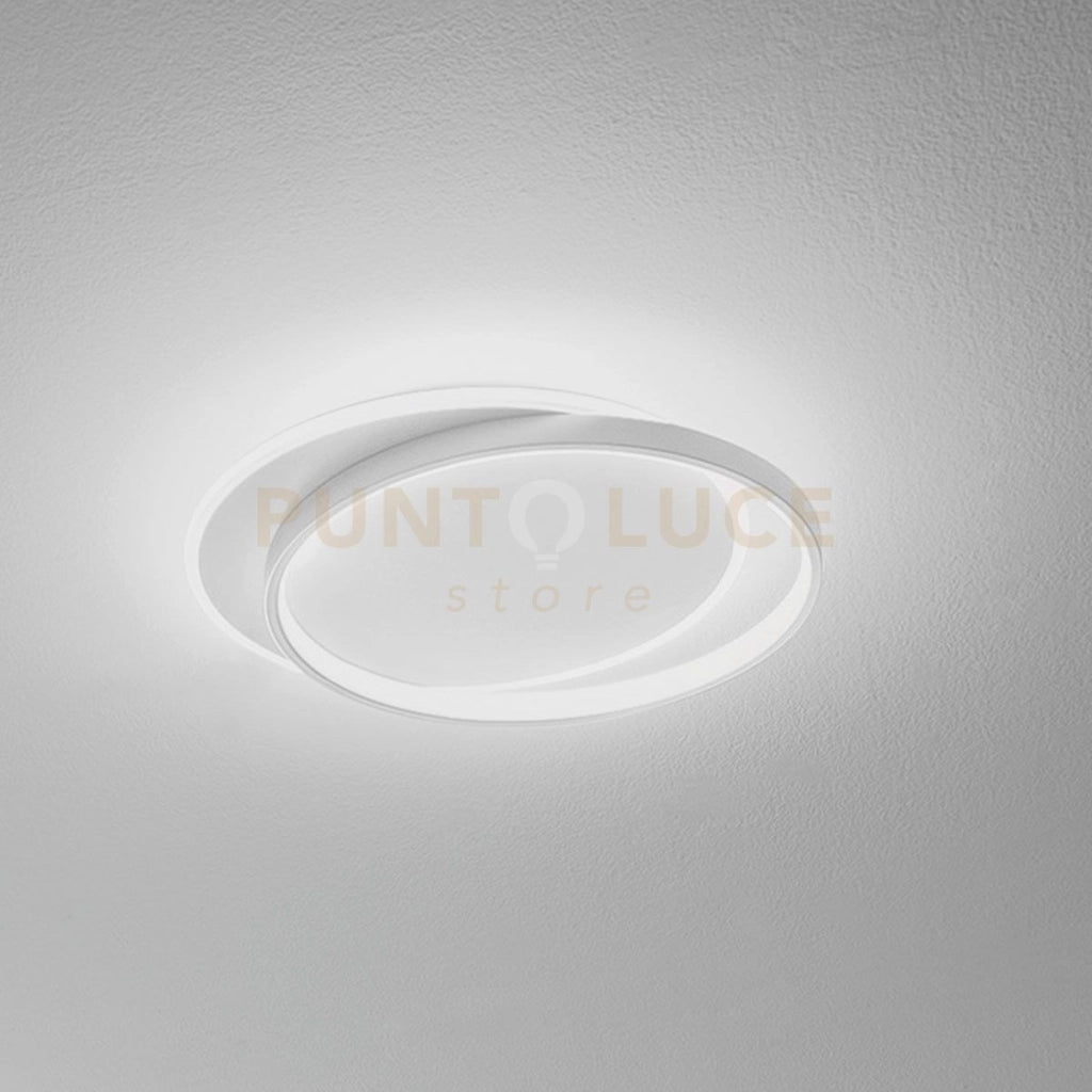 CHRISTINE P/G PLAFONIERA LED 3000K 3000LM 48W ALLUMINIO E METACRILATO BIANCA