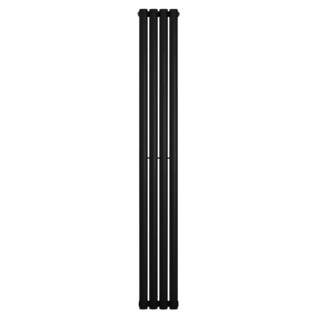 Radiatore Verticale Design Ovale Colonna Singola Nero 1800x240 mm