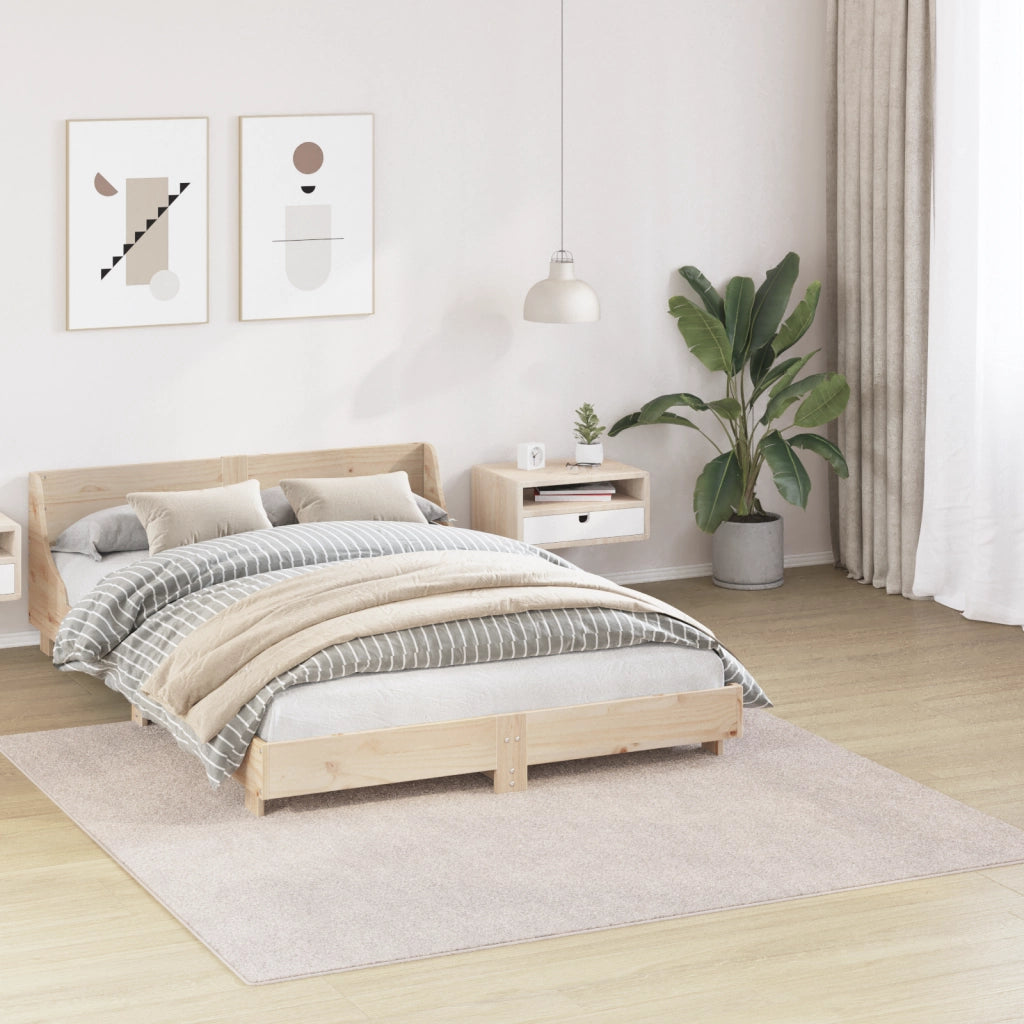 Tappeto Shaggy con fondo in lattice Crema 200x200 cm