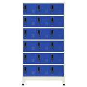 Armadietto con Serratura Grigio e Blu 90x40x180 cm Acciaio 339834