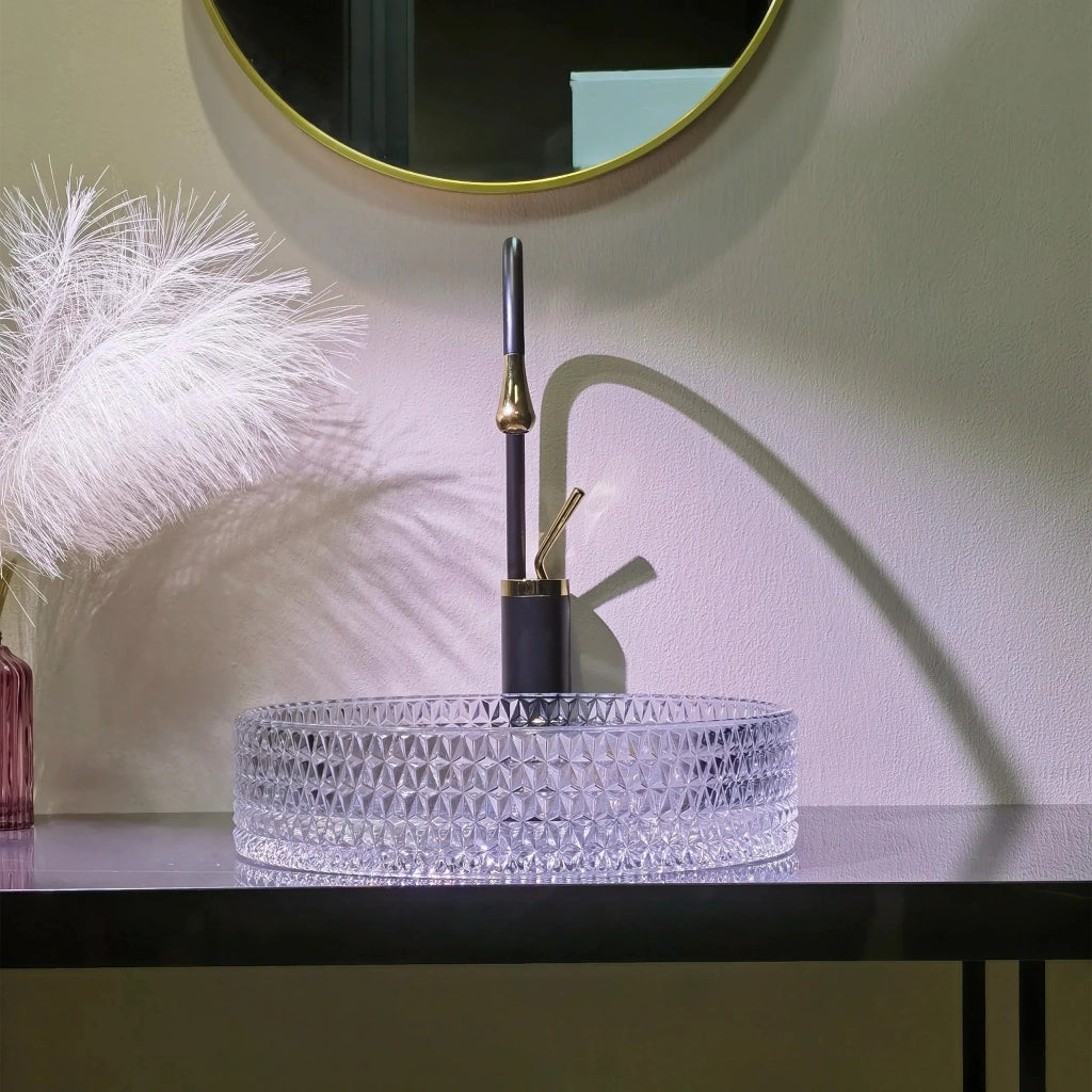 Lavabo Da Appoggio Rea Cristal Transparent 39
