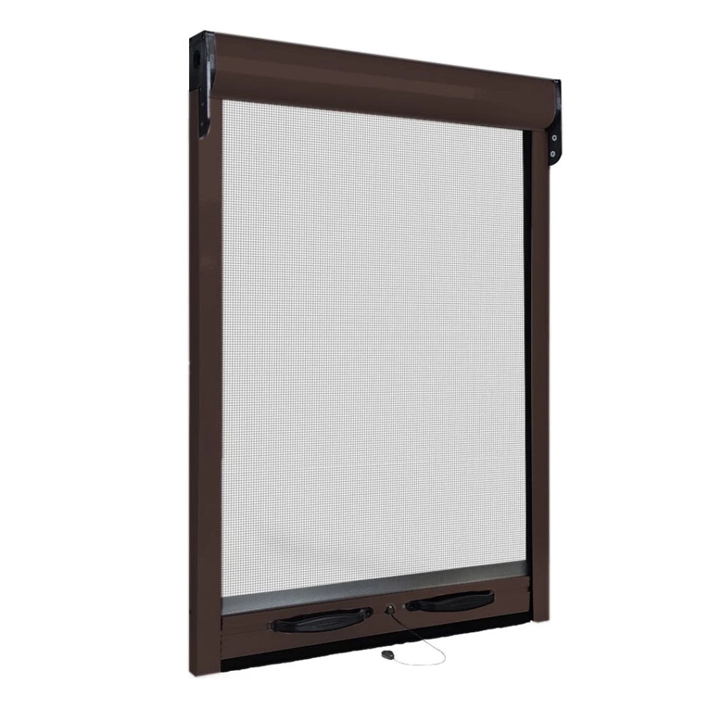 Zanzariera a rullo per finestra con cassonetto da 32mm 80x160cm marrone