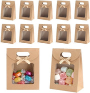 Cadeauzakjes con vetrina, 12 pezzi di confezione regalo con finestra, confezione regalo con vetrina, adatto per il confezionamento di caramelle, cioccolatini, biscotti, regali