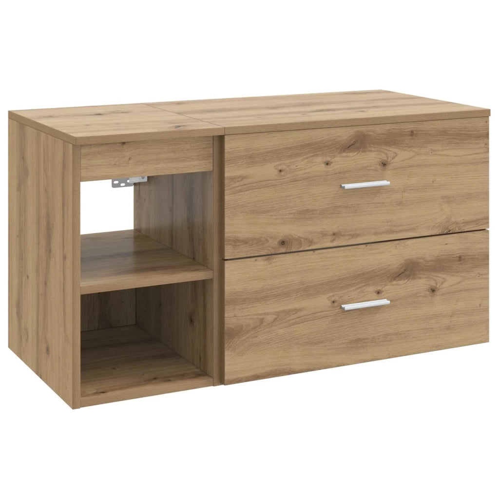 Set di mobili per il bagno 2 pz Rovere Artigianale 3403943
