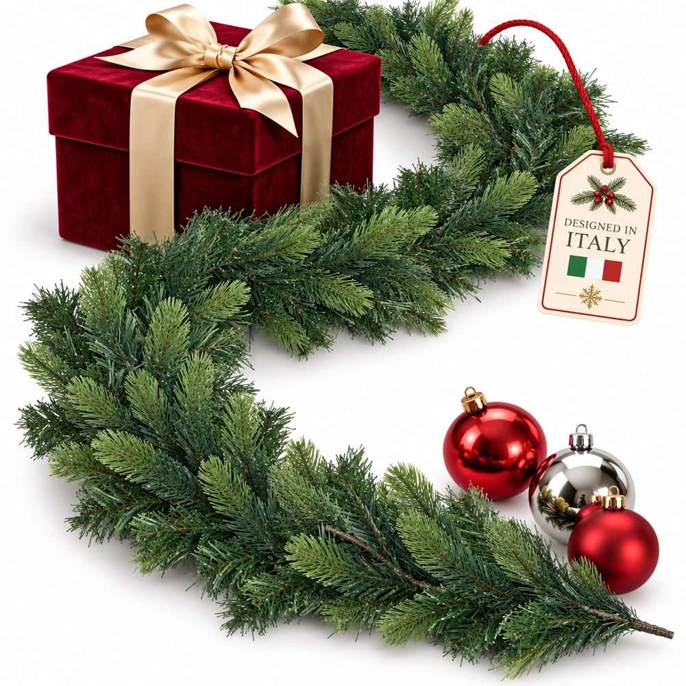 Ghirlanda Natalizia Festone 5M 430 Punte in PE e PVC Foltissimo Addobbo Natale