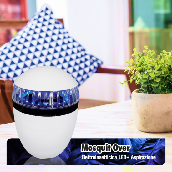 Elettroinsetticida " Mosquito Over  " ad aspirazione con Led UV