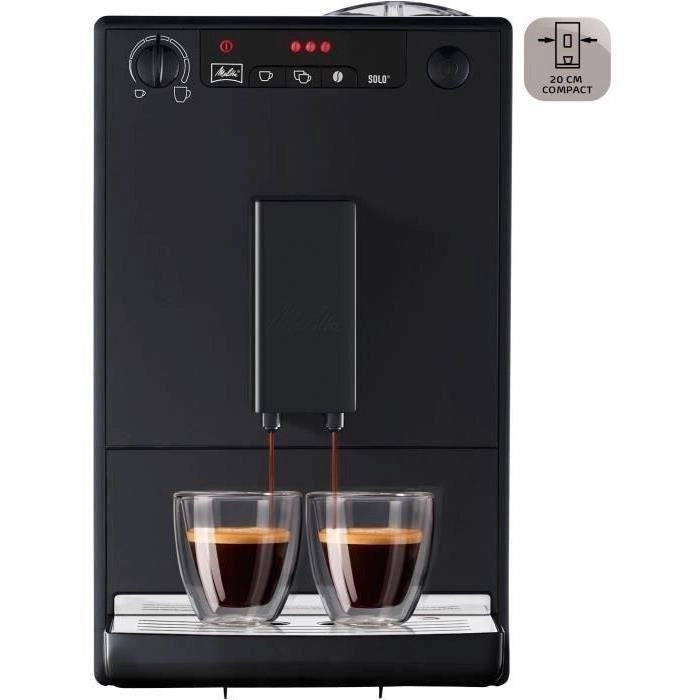 MELITTA E950-222 Macchina per caffè espresso automatica con macinacaffè Solo Caffeo - Nero puro
