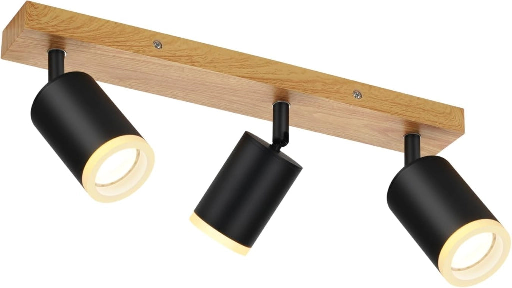 ZMH Faretto da soffitto LED 3 luci GU10 acrilico girevoli 350° per soggiorno
