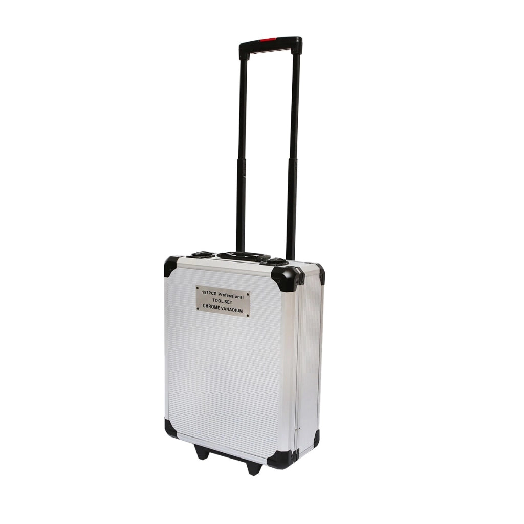 Trolley chiavi 187 pezzi Set valigia trolley in alluminio con attrezzi professionali in acciaio cromo-vanadio, 187 pezzi, Breckner Germany.