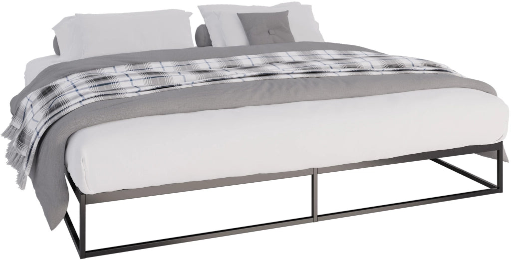 Letto in metallo Scala nero,200x200x25 cm