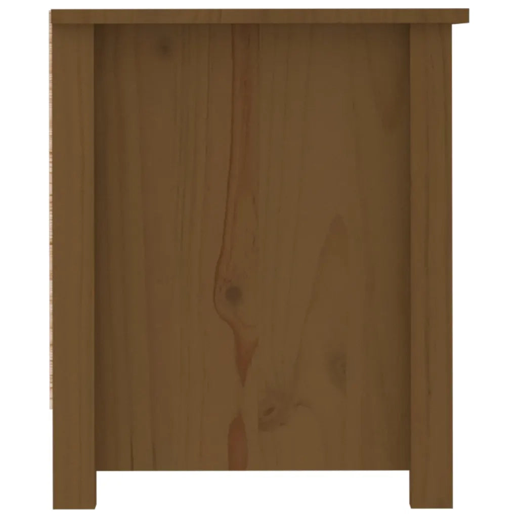 Scarpiera Marrone Ambra 110x38x45,5cm in Legno Massello di Pino 814597