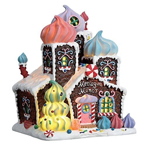 Lemax 75179 Sugar N Spice Meringue Manor Casa Villaggio Natalizio Illuminata LED a Batterie 3AA 20.5 cm