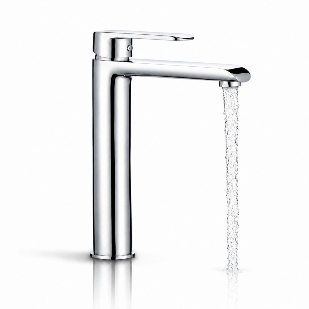 Miscelatore rubinetto america per lavabo con bocca alta in ottone cromato bagno *** confezione 1