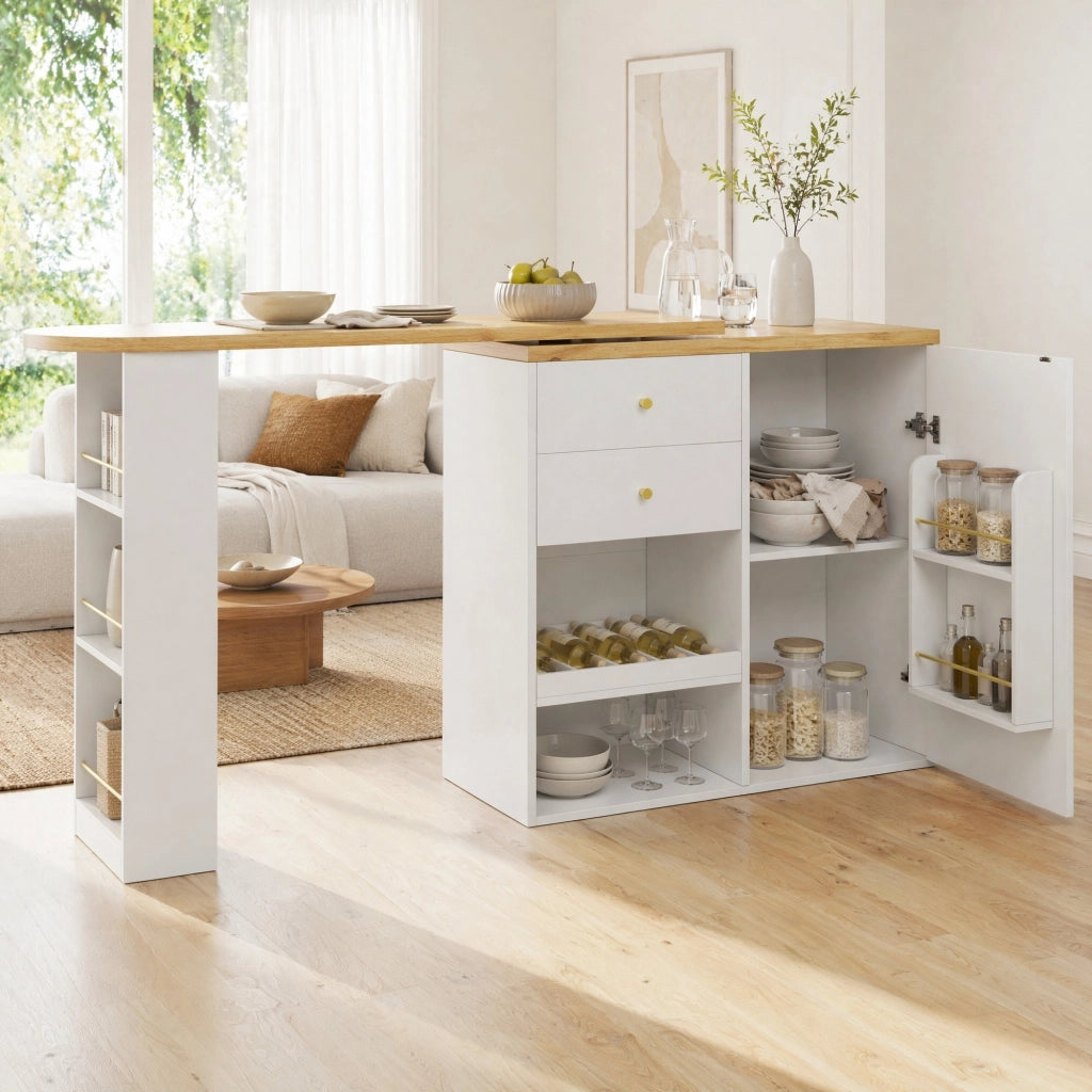 ARMADIO MODULARE Girevole 105x39x102 cm MDF Bianco con 4 cassetti