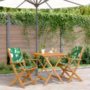 Set da Bistrot 3 pz Motivo Foglie in Tessuto e Legno Massello 3281884