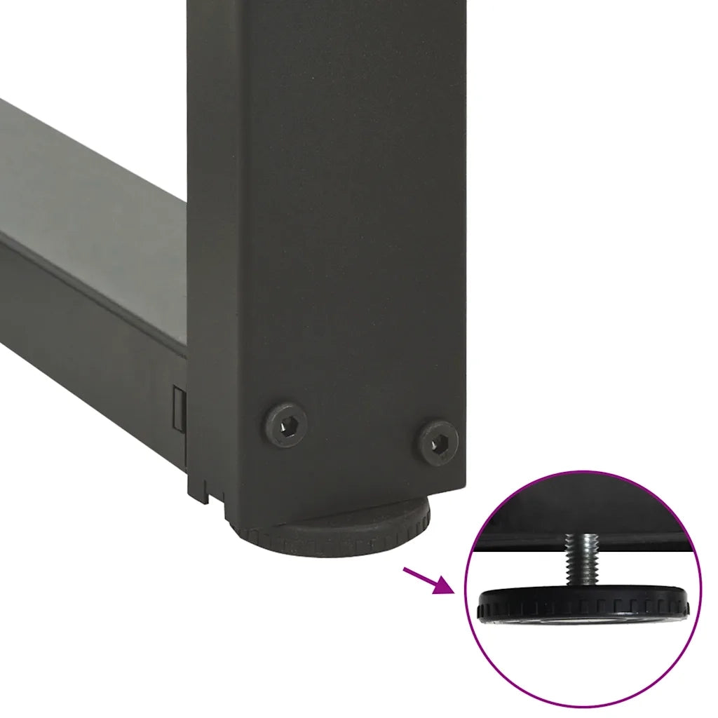 vidaXL Gambe per tavolo da bar a forma di T 2 pz Antracite 50x35x(100-101) cm Acciaio