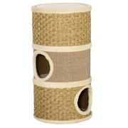 Tiragraffi a 3 livelli per gatti, in sisal e peluche, 37,5x37,5x70 cm, ideale per gli amanti dei gatti.