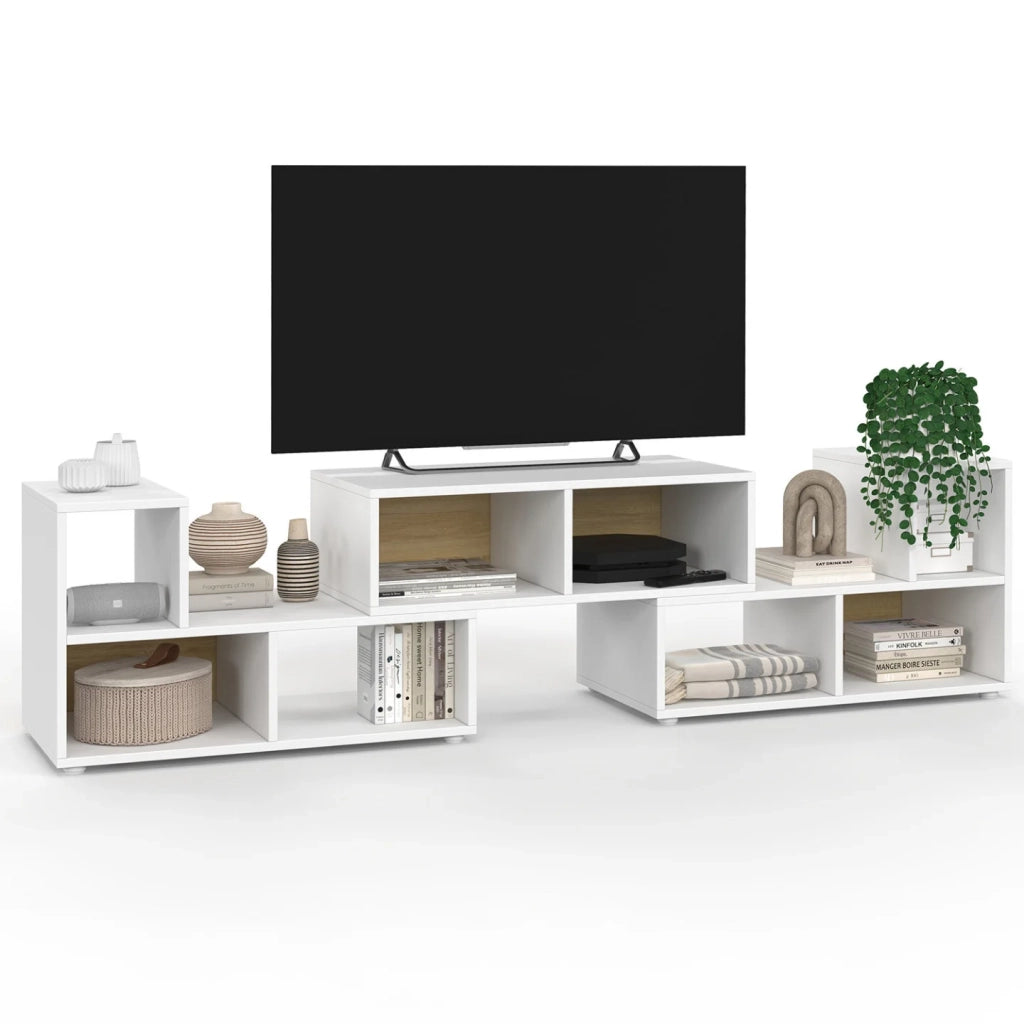 IDMarket - LEONARD Mobile TV modulare a 3 pezzi per soggiorno, camera da letto e studio, 140-205 x 30 x 43 cm