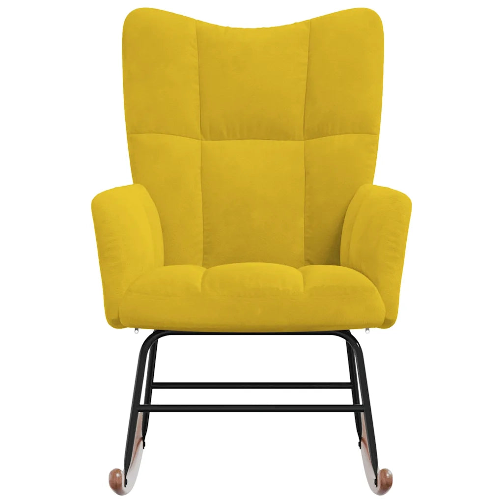 Sedia a Dondolo Giallo Senape in Velluto cod mxl 69678