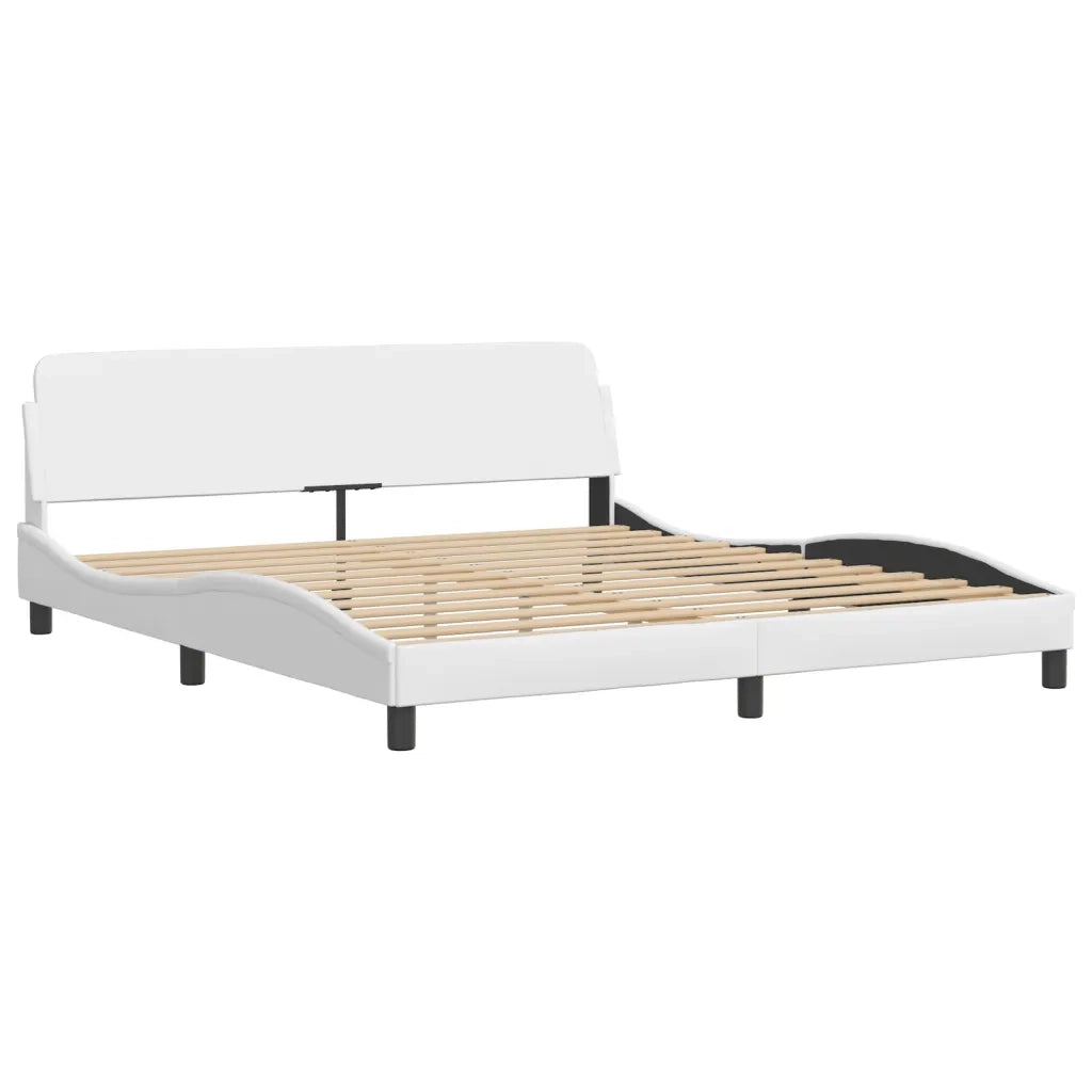 Letto con Materasso Hvar Bianco 180x200 cm in Similpelle 3208739
