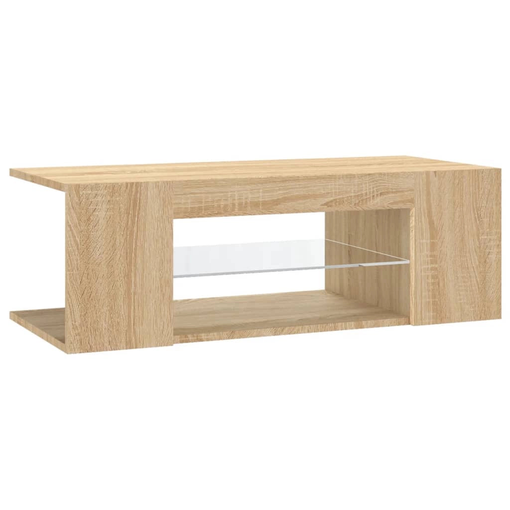 Mobile TV multimediale mensola TV credenza mobile TV sala da pranzo soggiorno camera da letto con luci LED rovere Sonoma 90 x 39 x 30 cm marrone 02_0026793