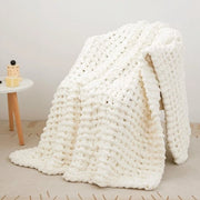 Deken in lana grossa, 100% lana per tessitura a maglia, 101x127cm, colore bianco