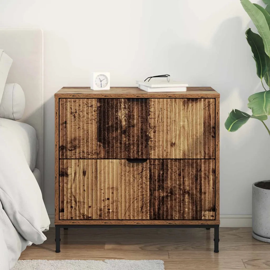 Comodino | Armadio da Notte | Mobiletto da notte Legno vecchio 63.5 x 36 x 61 cm Legno multistrato