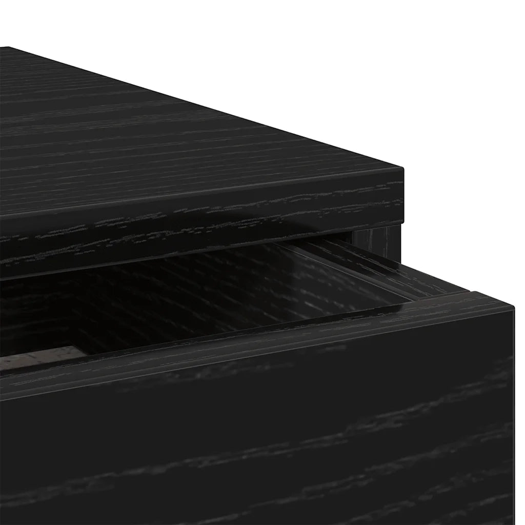 Supporto Monitor con Cassetti Rovere Nero 100x27x15 cm 868086
