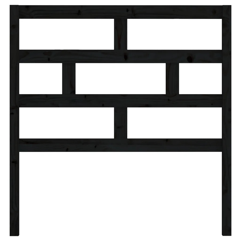 Testiera per Letto Nera 81x4x100 cm in Legno Massello di Pino 814173