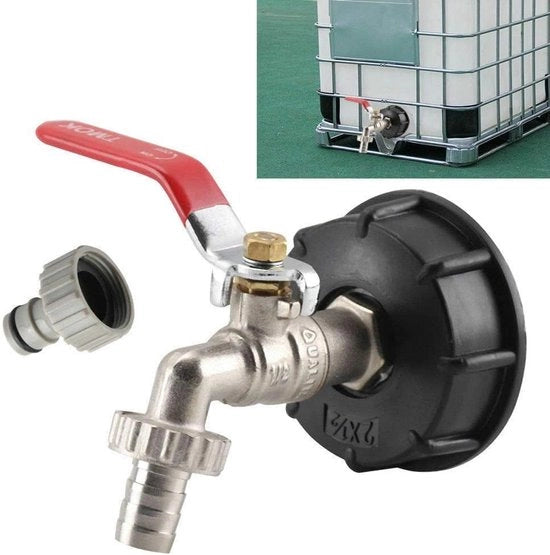 Adattatore per pompa IBC 1/2" (13 mm) - S60x6 grovatura giunzione idraulica rapida (compatibile con 3/4") - connessione universale in ottone