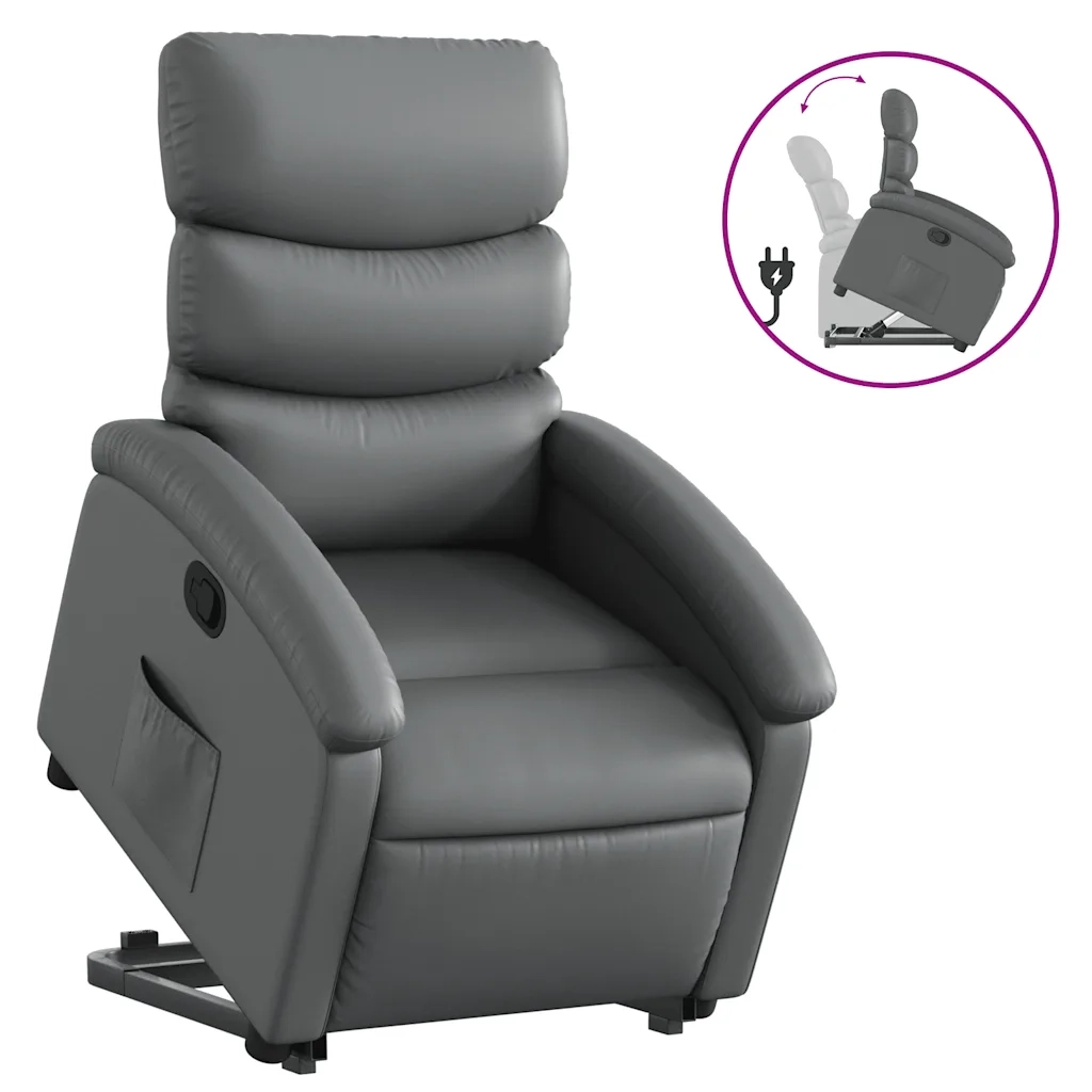 Poltrona Alzapersona Reclinabile Grigio in Similpellecod mxl 116429