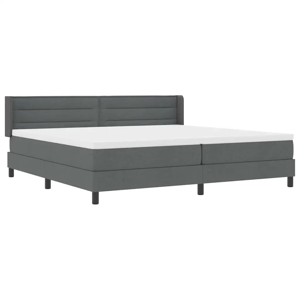Letto a molle con testiera Grigio scuro 200 x 200 cm Tessuto 3341063
