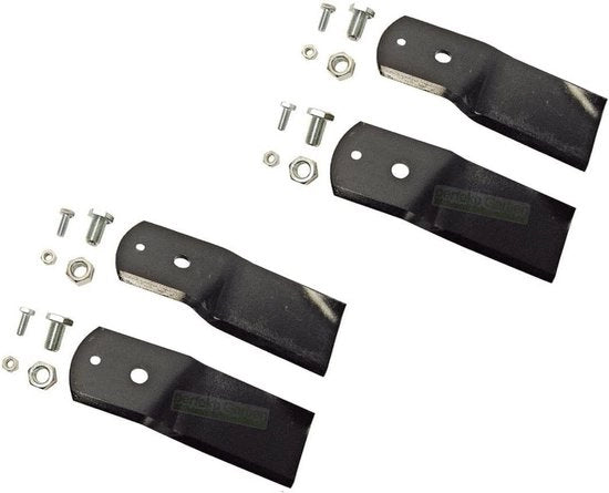 Messen per Grasmaaier 4 x 17 cm - Fermo Stabile in Acciaio - Affilati e Bilanciati - Adatto per Stiga - Set a 2 pezzi - Inclusi Viti e Dadi - Lame per Grasaia.