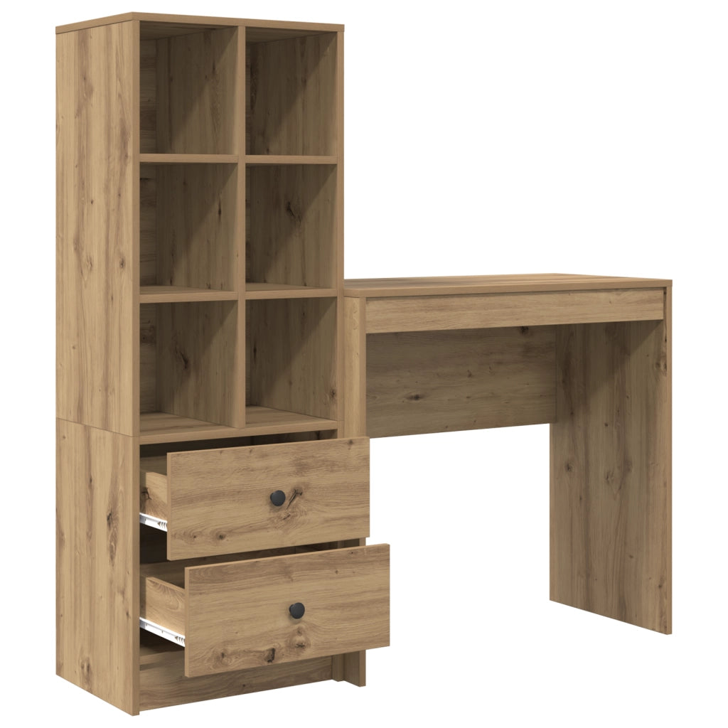 Scrivania con spazio di archiviazione Rovere artigianale Legno ingegnerizzato