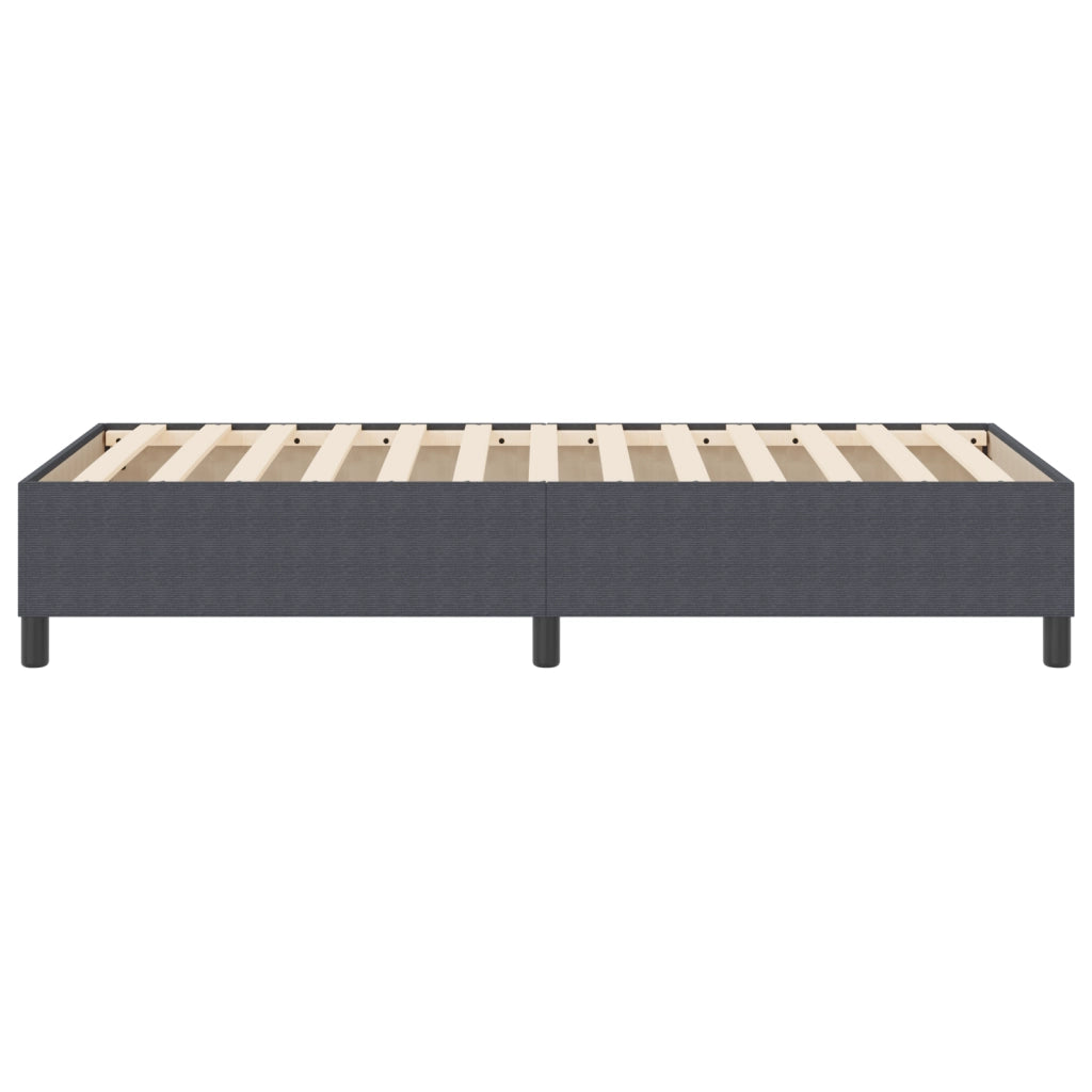 Letto Box Spring Grigio Scuro 100x200 cm Tessuto in Velluto Rigato