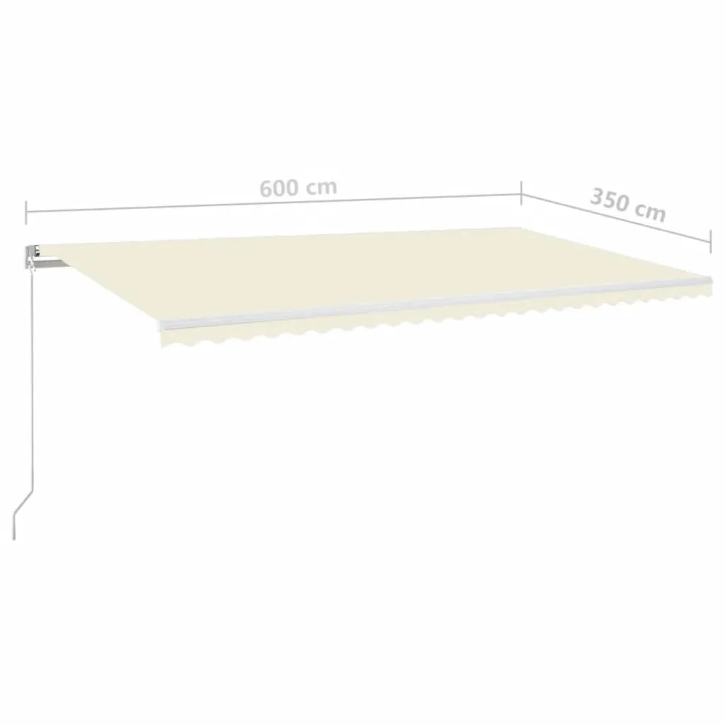 Tenda da Sole Retrattile Manuale 600x350 cm Crema cod mxl 61076