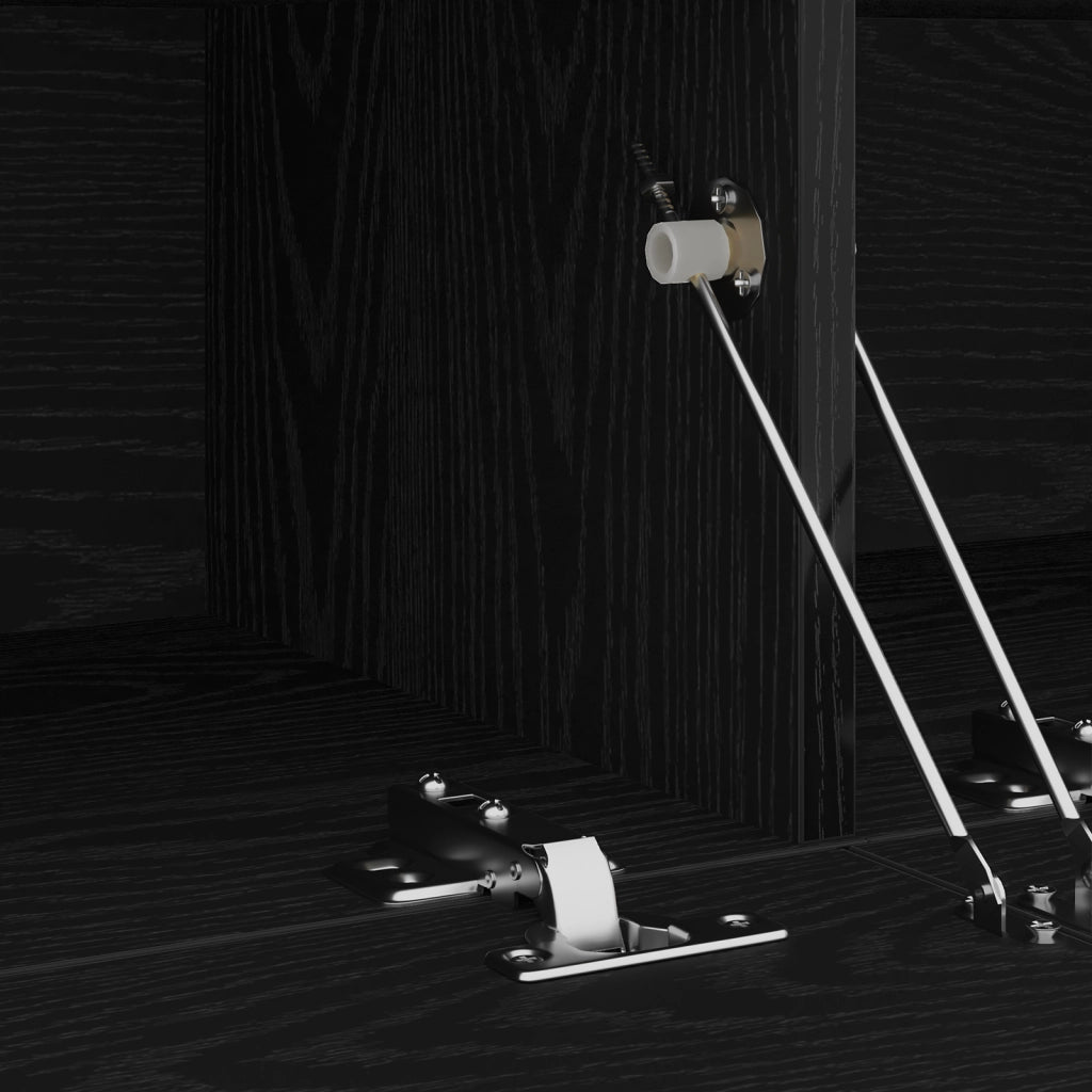 Mobile TV  con LED Rovere Nero 120x35x40 cm Legno ingegnerizzato