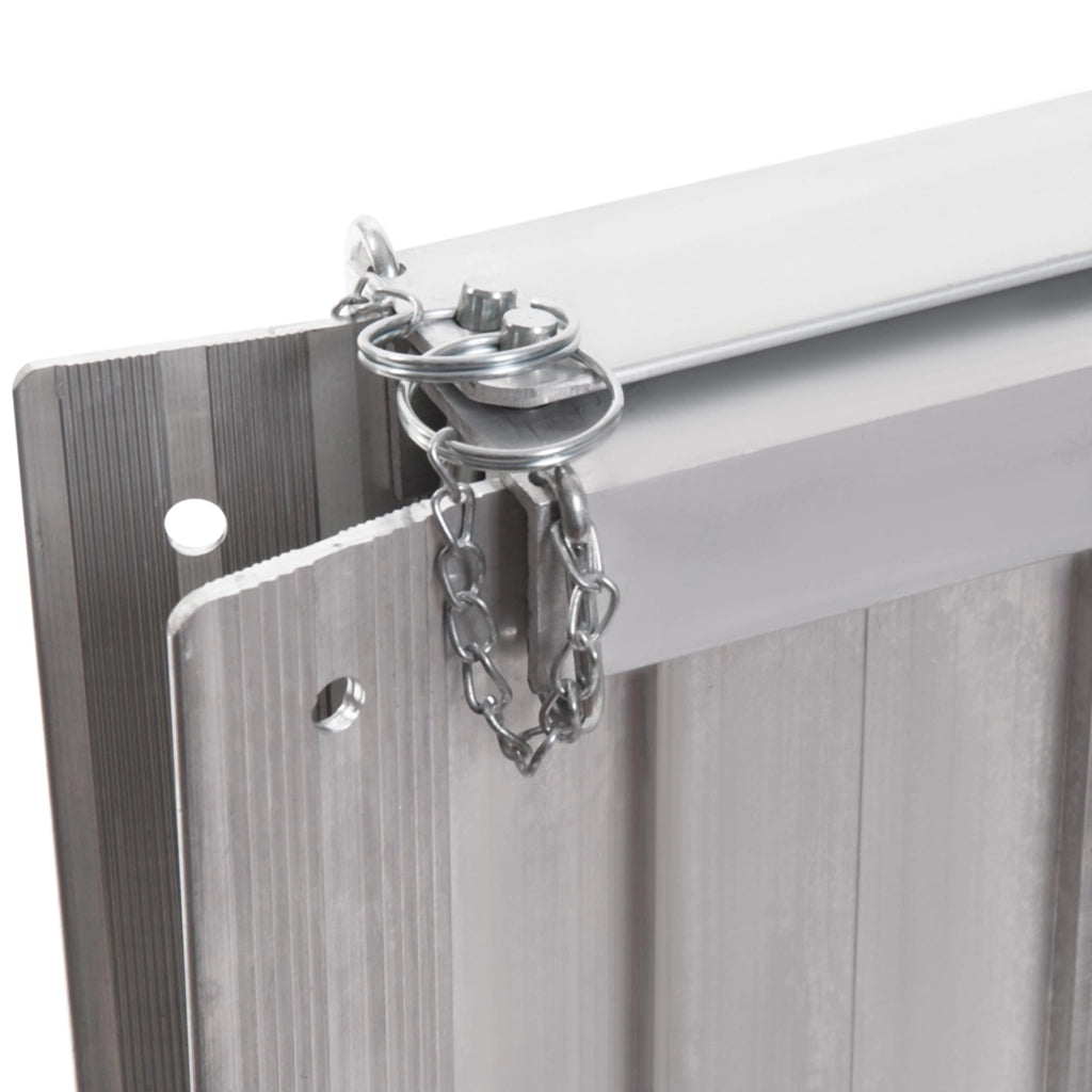 Rampa per Sedia a Rotelle Pieghevole 61x74x5 cm in Alluminio con Bordi Esterni Argento