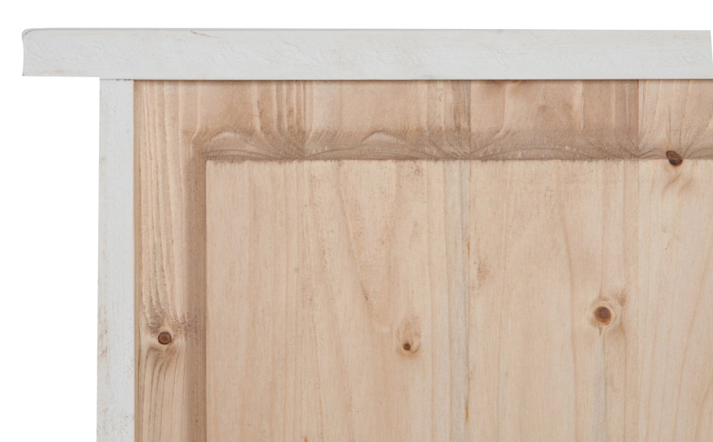 Biscottini Stipetto Country in legno massello di tiglio finitura bianca anticata L40xPR25xH98 cm. Made in Italy