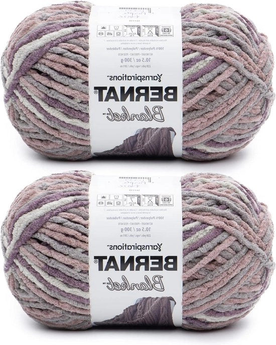Set di coperte di lana Bernat - 2 Pack - 300g 10.5oz - Poliestere - Super Bulky 6 - 220 Yards - Maglia Crochet